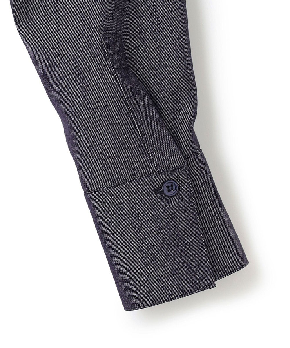 ICB 【洗える】リアクティブソフトデニム バンドカラーシャツ 