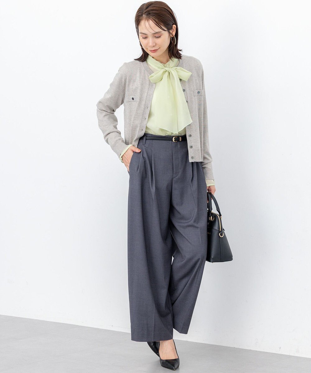 組曲 L 【WEB限定】シャイニーオーガンボウタイ付き ブラウス 