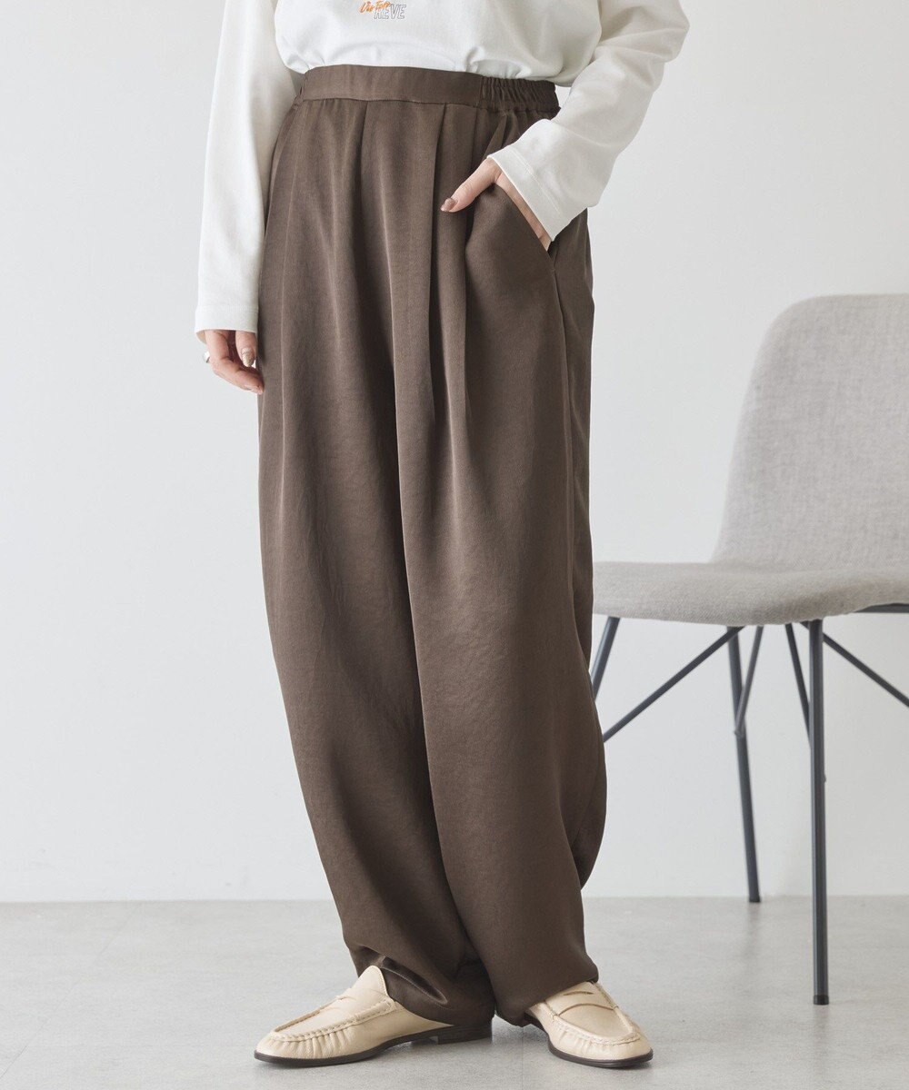 AMERICAN HOLIC 【イージーケア】サテンカーブパンツ 