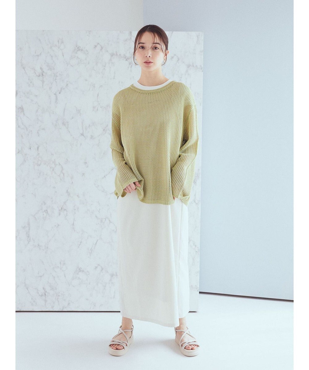 earth music&ecology ラメメッシュプルオーバー 