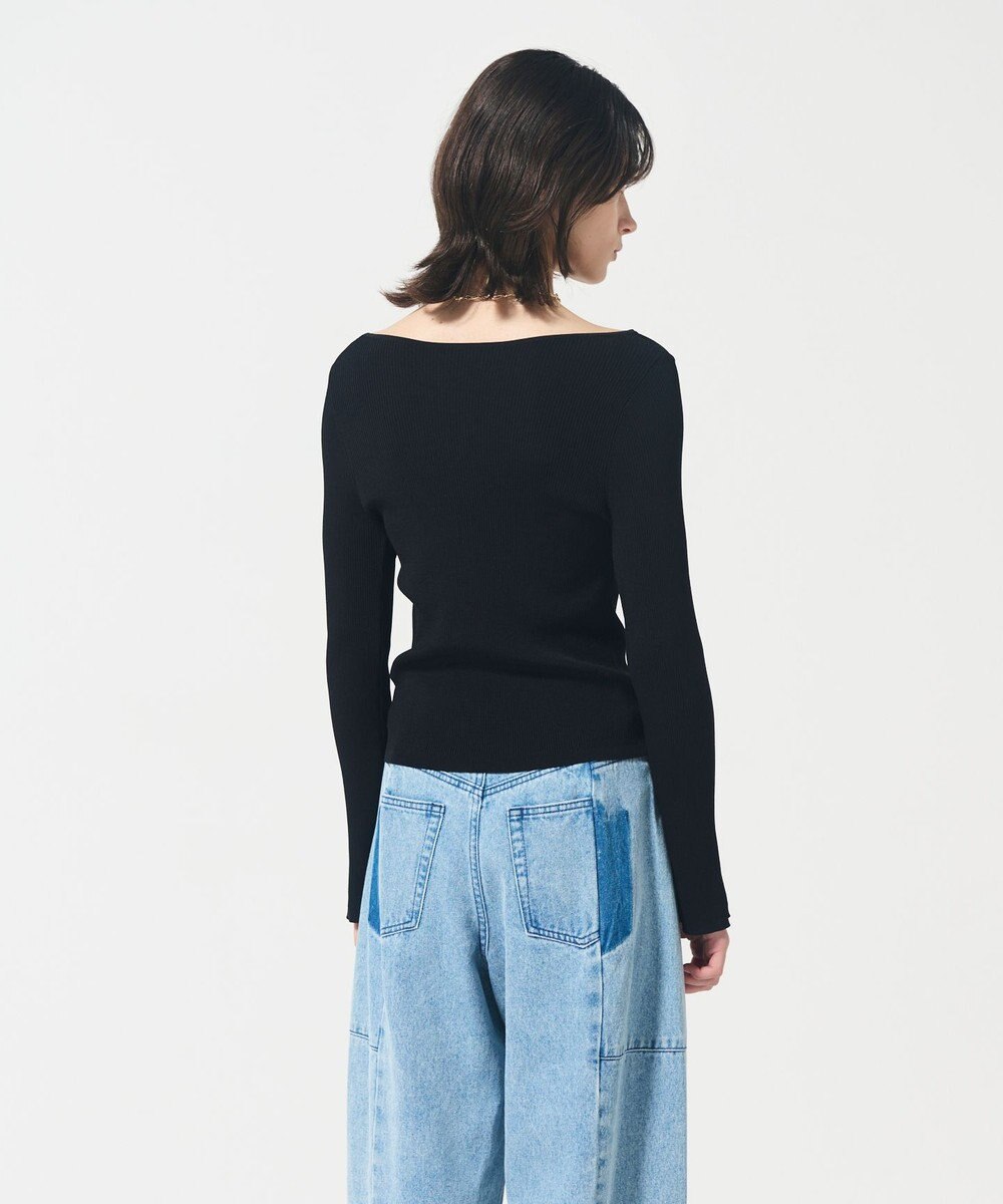GRACE CONTINENTAL リブVネックニットトップ 