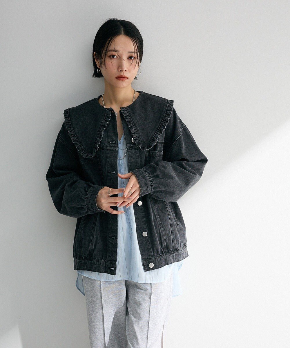 Green Parks ・ＤＯＵＢＬＥ　ＦＬＡＧＳ　フリルカラーＧジャン 