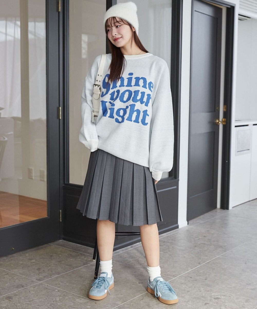 WEGO グラフィックBIGニットプルオーバー 