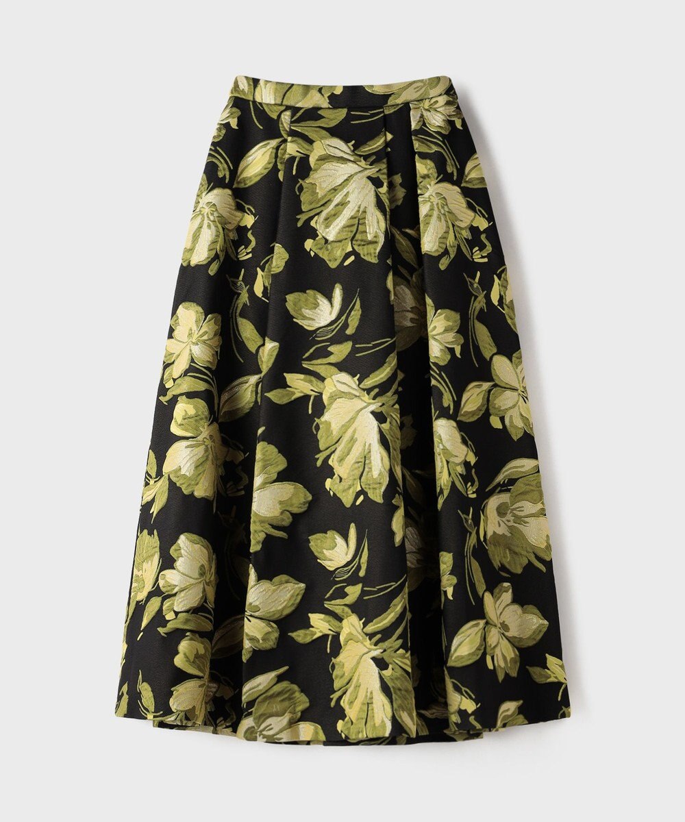 GRACE CONTINENTAL ラメフラワージャガードスカート 