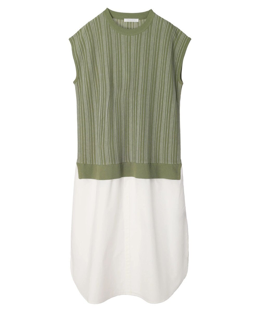 Green Parks ストライプ柄ニットドッキングワンピース 