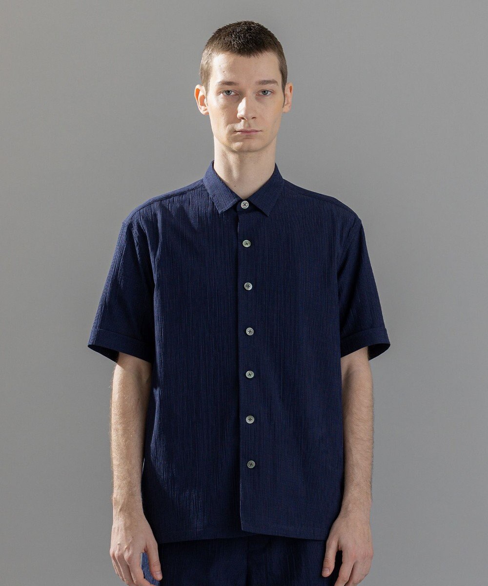 JOSEPH HOMME 新素材【通気性/洗える/ストレッチ】トリコワッシャーストレッチ　レギュラーカラー半袖シャツ 