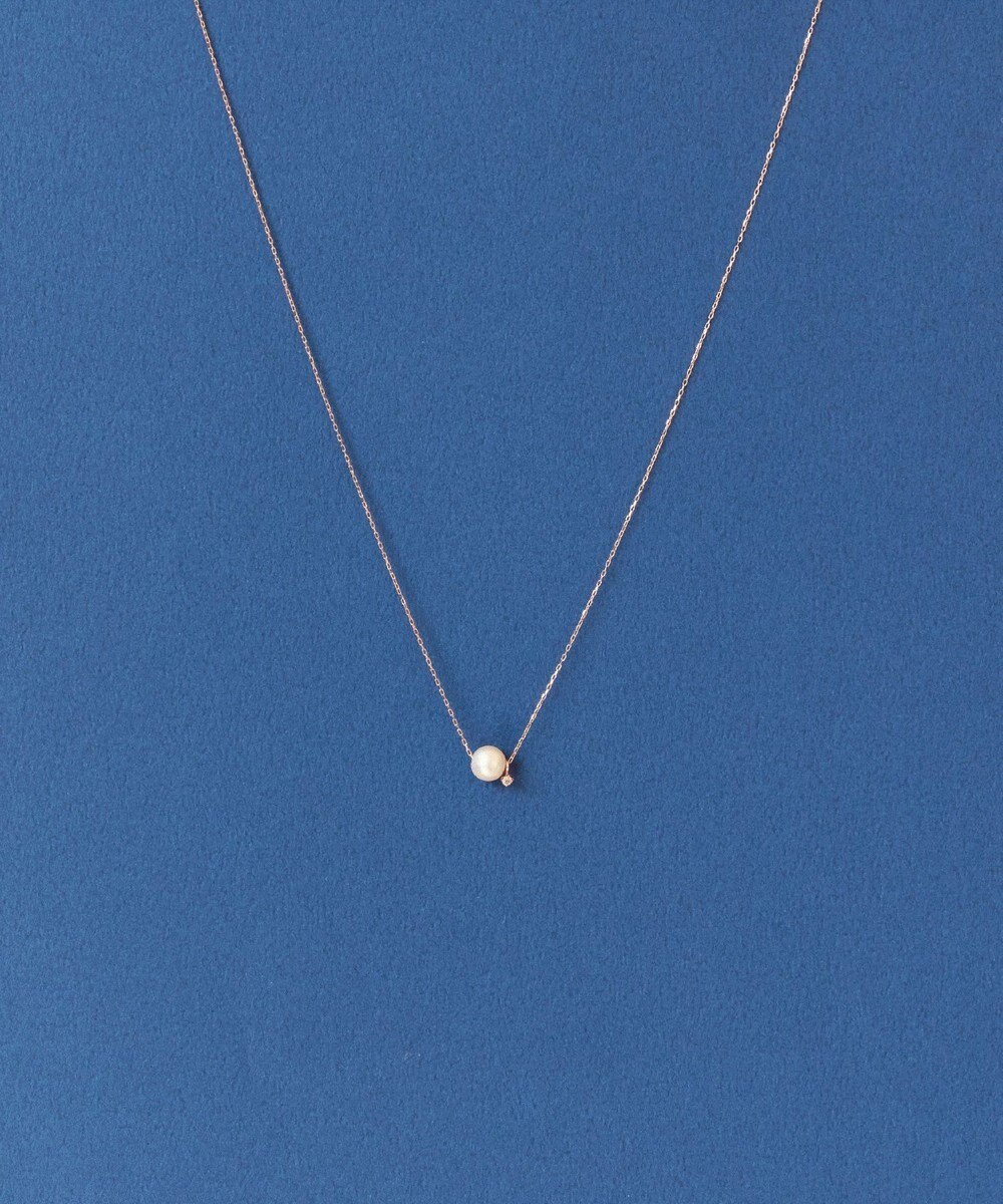 Phoebe 【K10RG】ワンドロップパールビジューネックレス/全長:40cm 