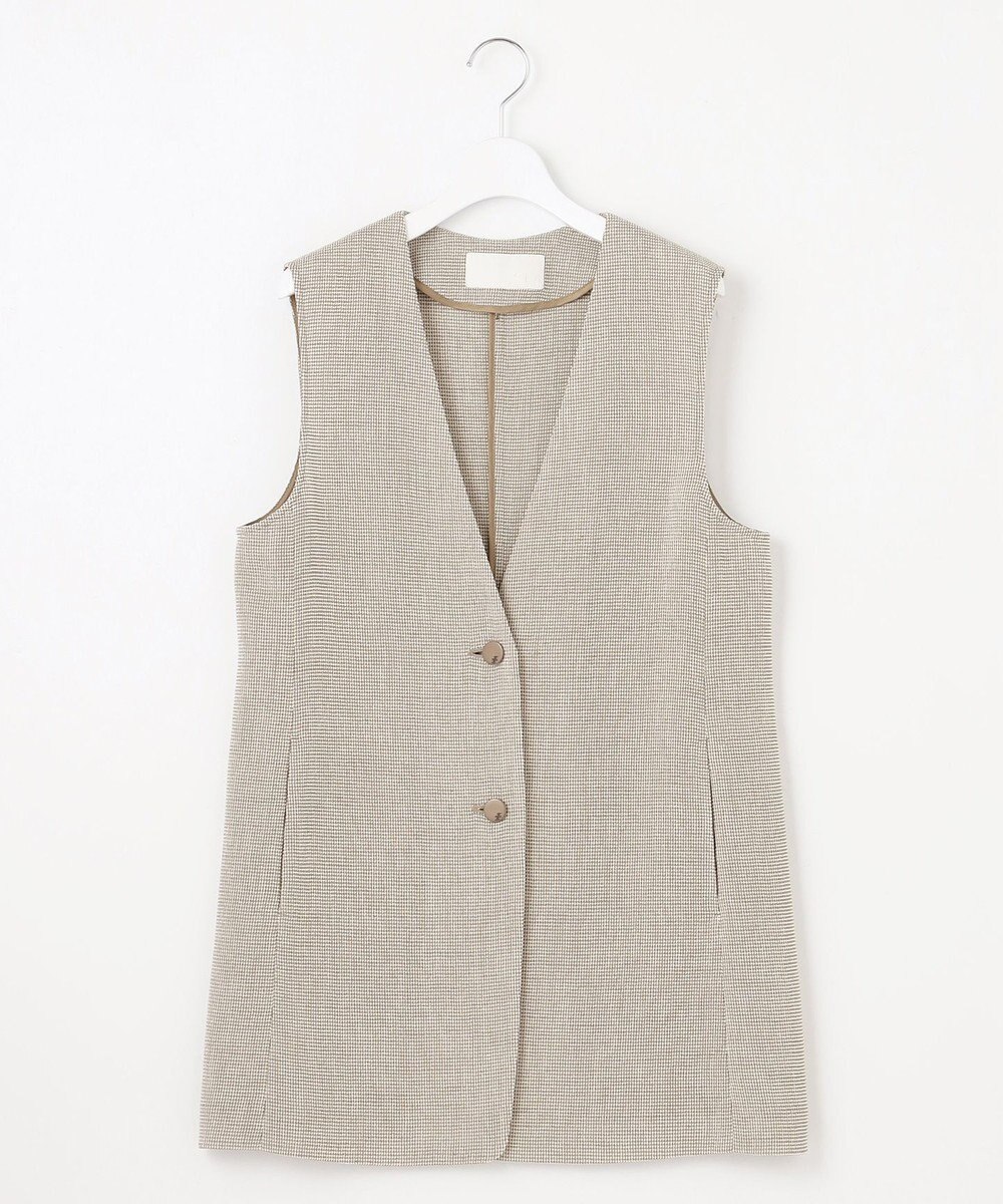 自由区 L 【洗える】ライトカラミミドル丈 ジレ 