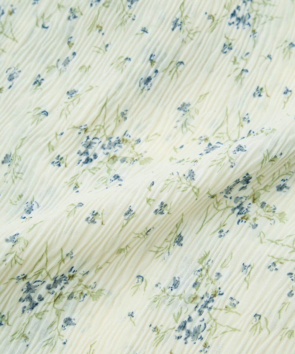 earth music&ecology ナローリボンくしゅくしゅギャザーブラウス 