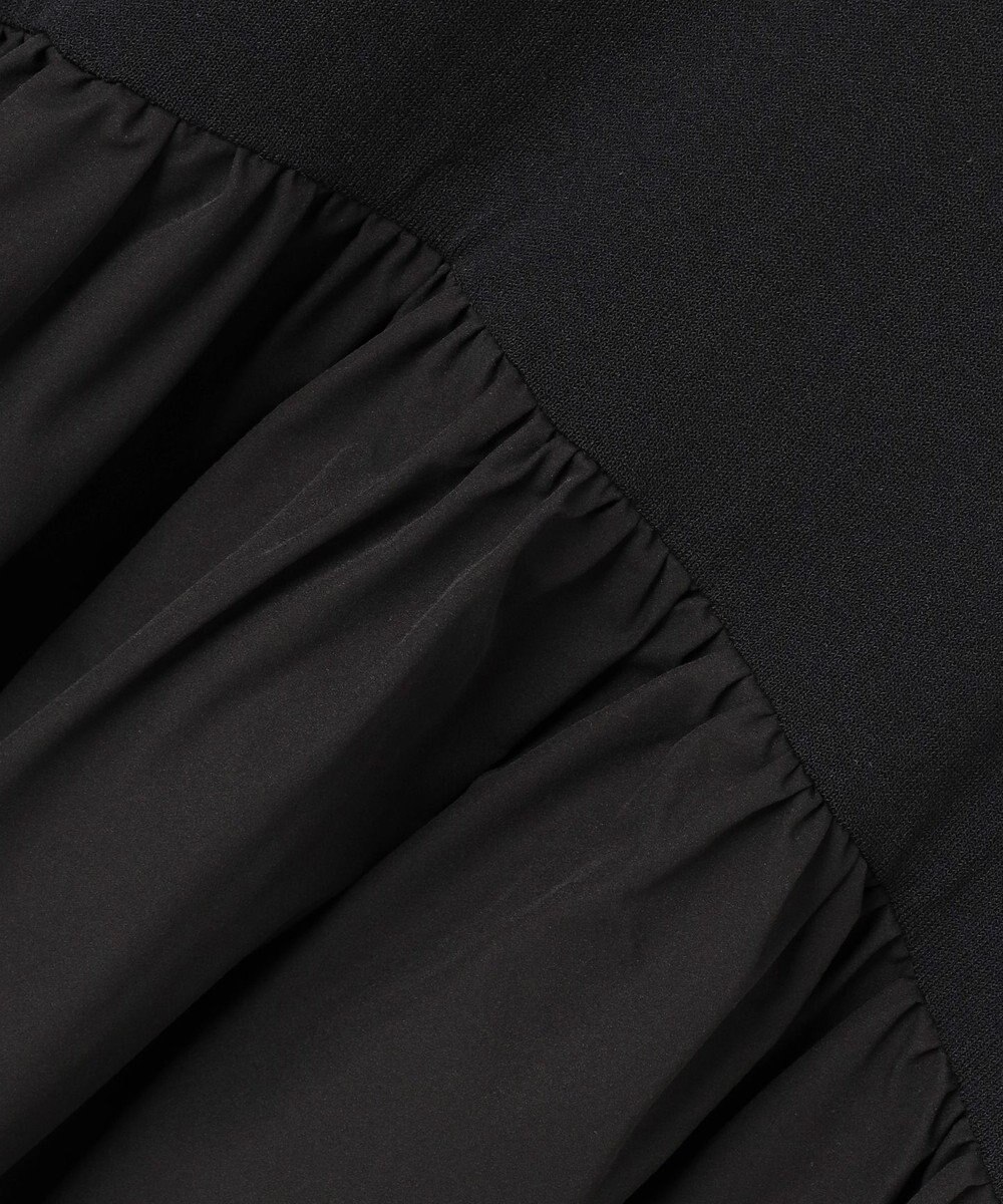 組曲 襟付きドッキング ニットワンピース 