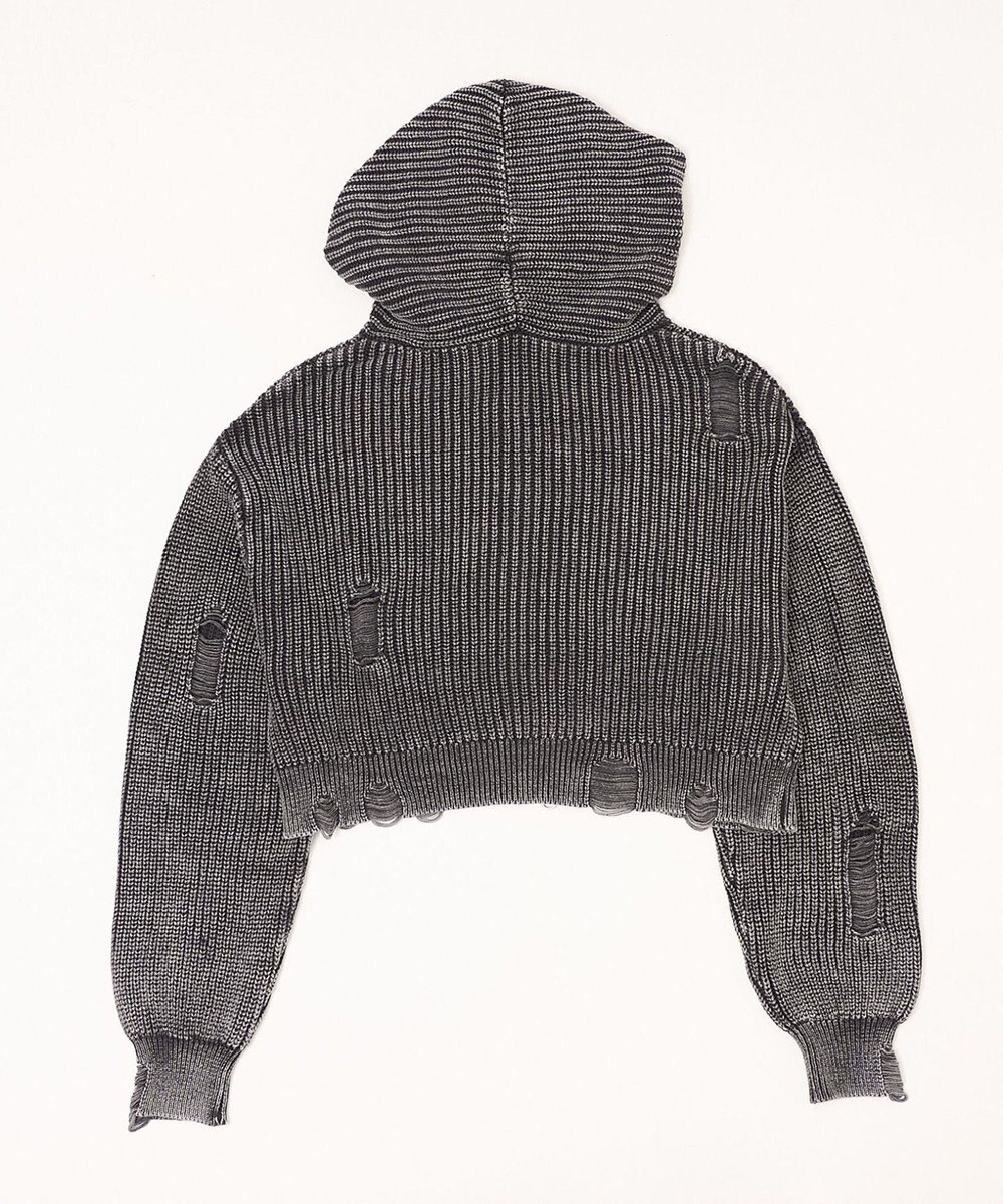 WEGO ダメージニットジップパーカー 