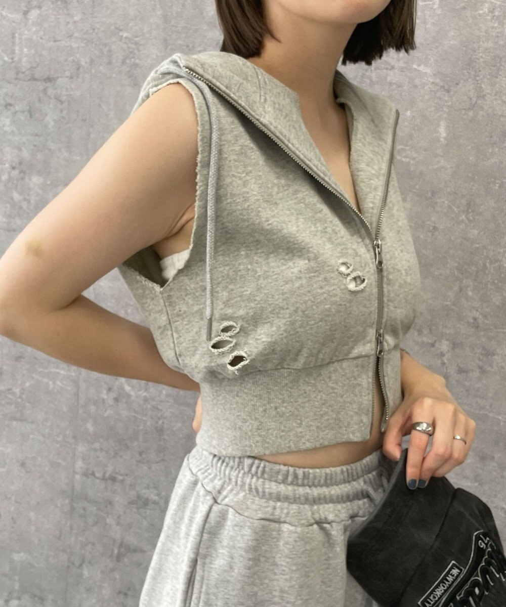 WEGO ヴィンテージウォッシュWジップN／Sパーカー 