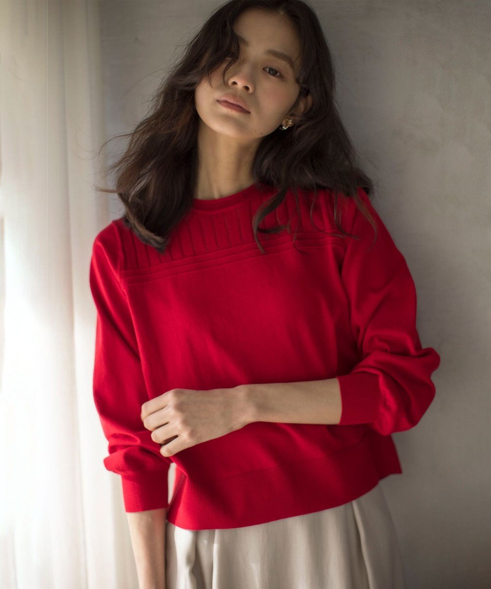 組曲 S 透かし柄 ニットプルオーバー 