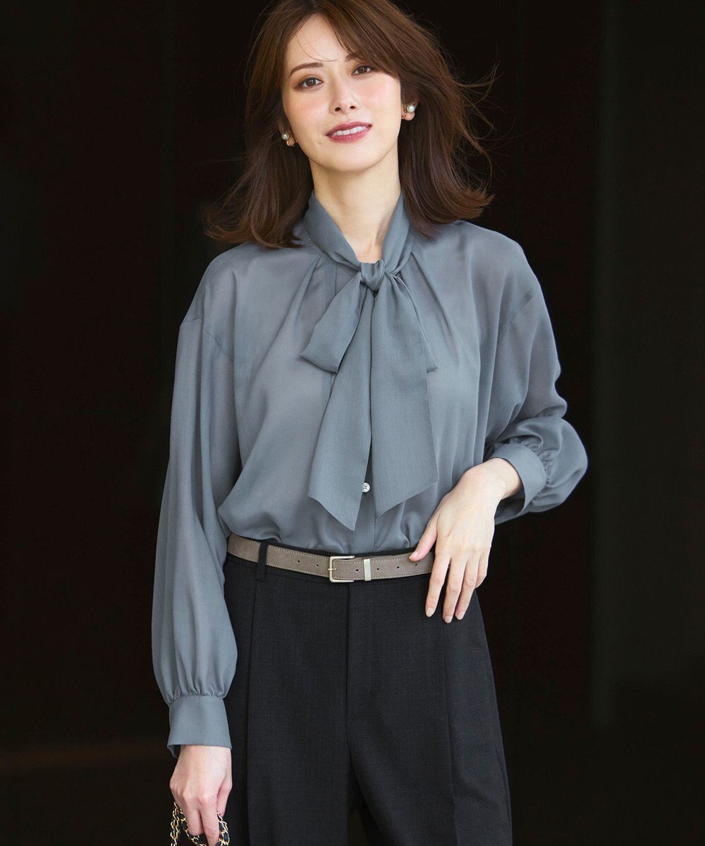 23区 S 【見上愛さん着用/洗える】シアービエラ ボウタイ ブラウス 