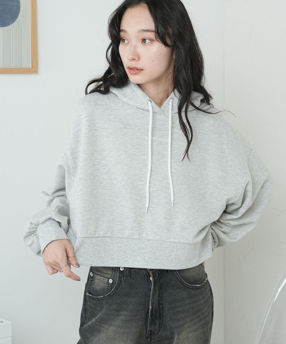 WEGO 配色ロゴデザインショートパーカー 