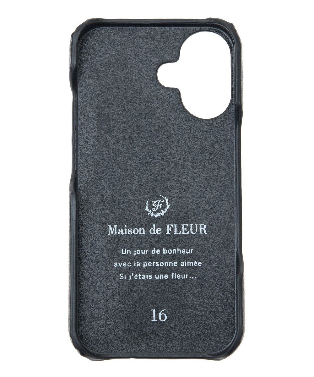Maison de FLEUR カードポケットミラー付きアイフォン16ケース 