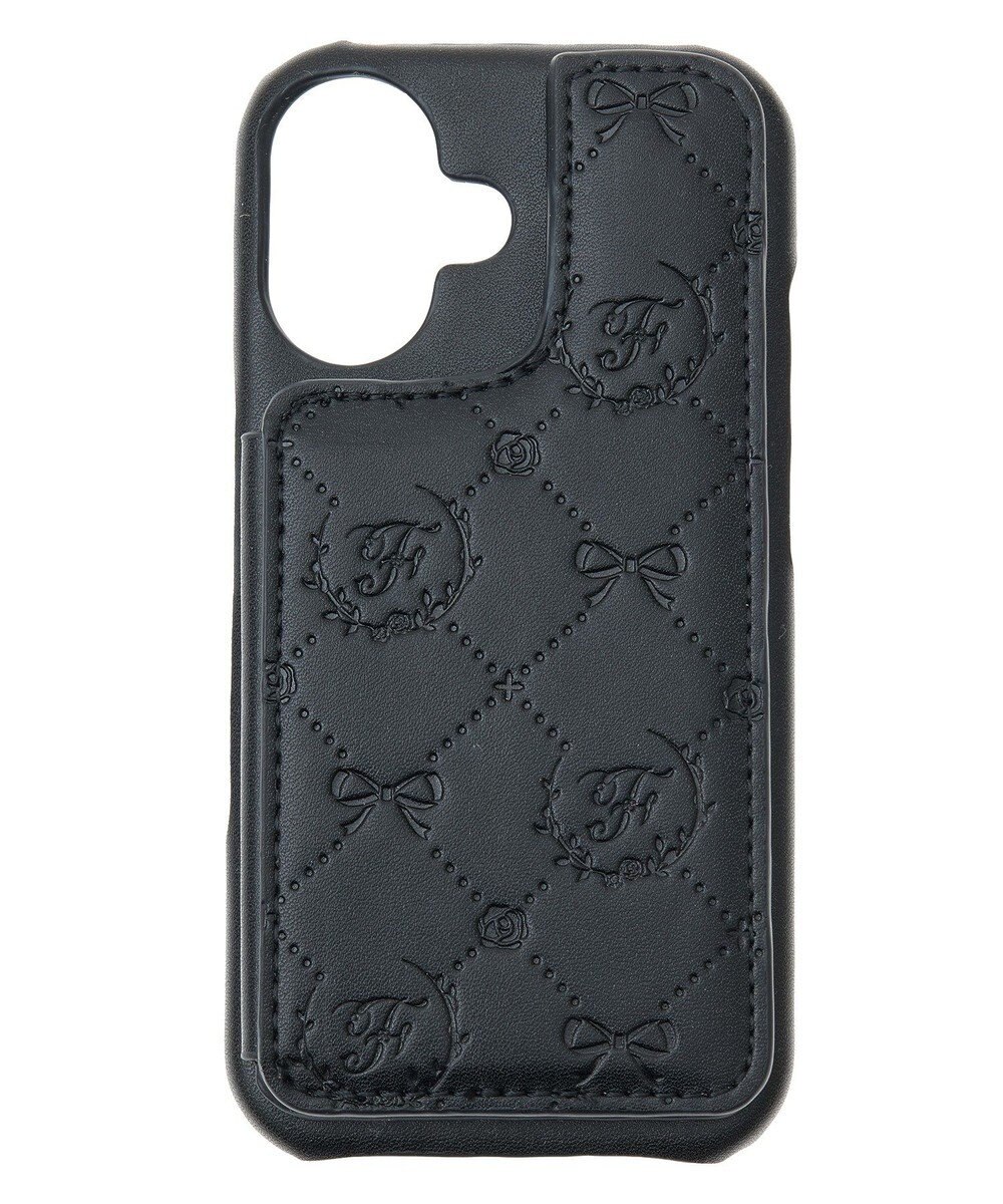 Maison de FLEUR カードポケットミラー付きアイフォン16ケース 