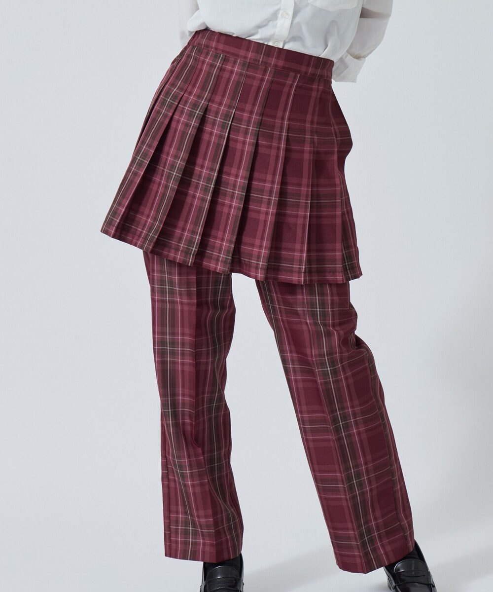 WEGO 【SCHOOL ITEM】スクールチェックスリムスラックス 