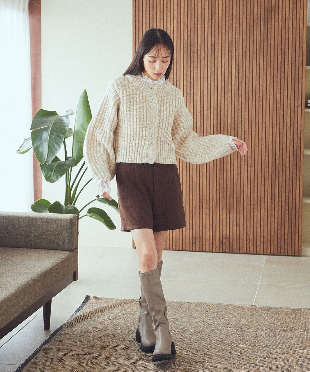 earth music&ecology ローゲージニットショートカーディガン 