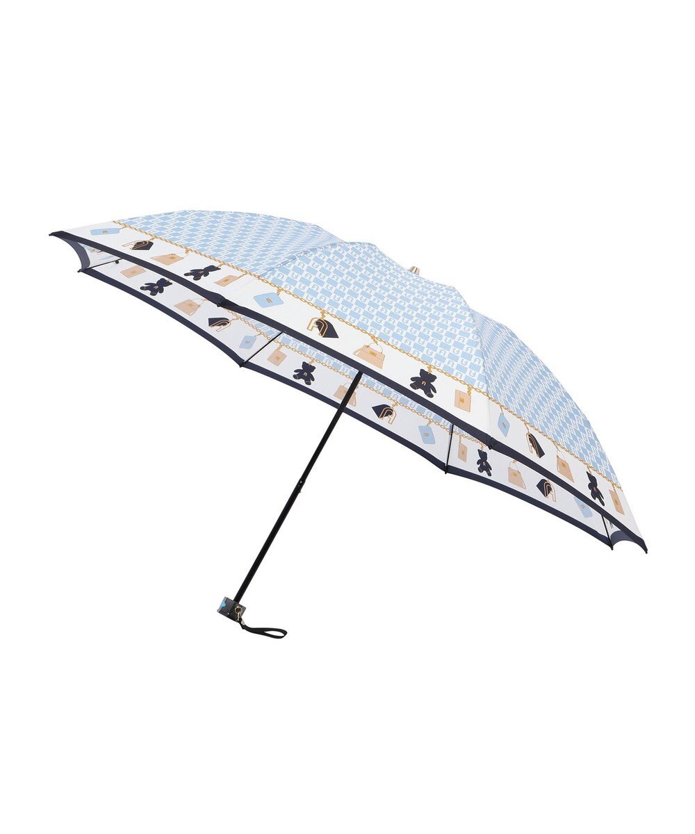 MOONBAT FURLA 折りたたみ傘 チャーム＆ロゴプリント UV 耐風 日本製 