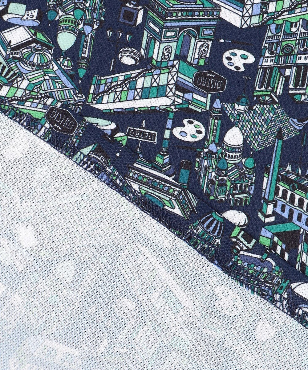 23区GOLF 【MEN】【キングサイズ/吸水速乾/UVカット】パリマップ総柄ポロシャツ 