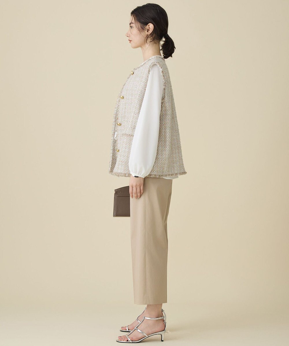 自由区 ファンシーノットツイード ジレ 