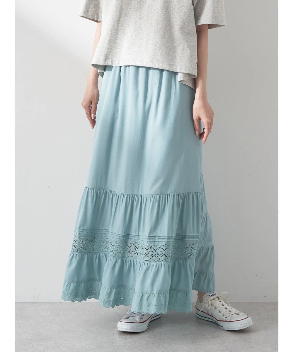 earth music&ecology レースティアードスカート 
