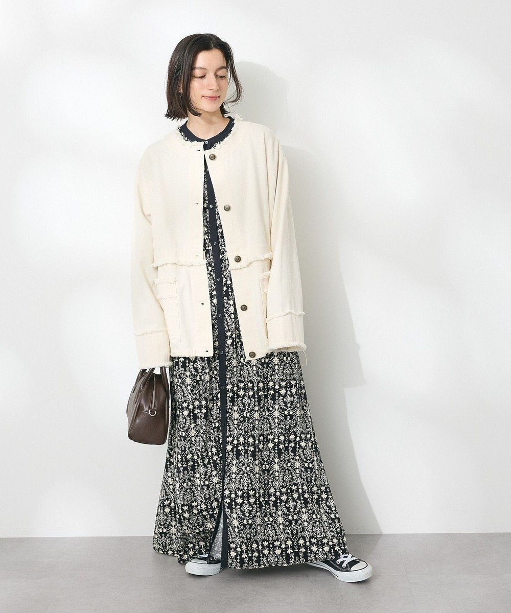 CRAFT STANDARD BOUTIQUE 総柄バイカラーワンピース 