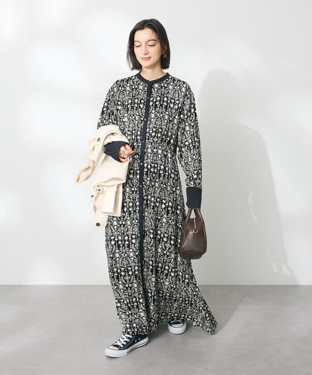 CRAFT STANDARD BOUTIQUE 総柄バイカラーワンピース 