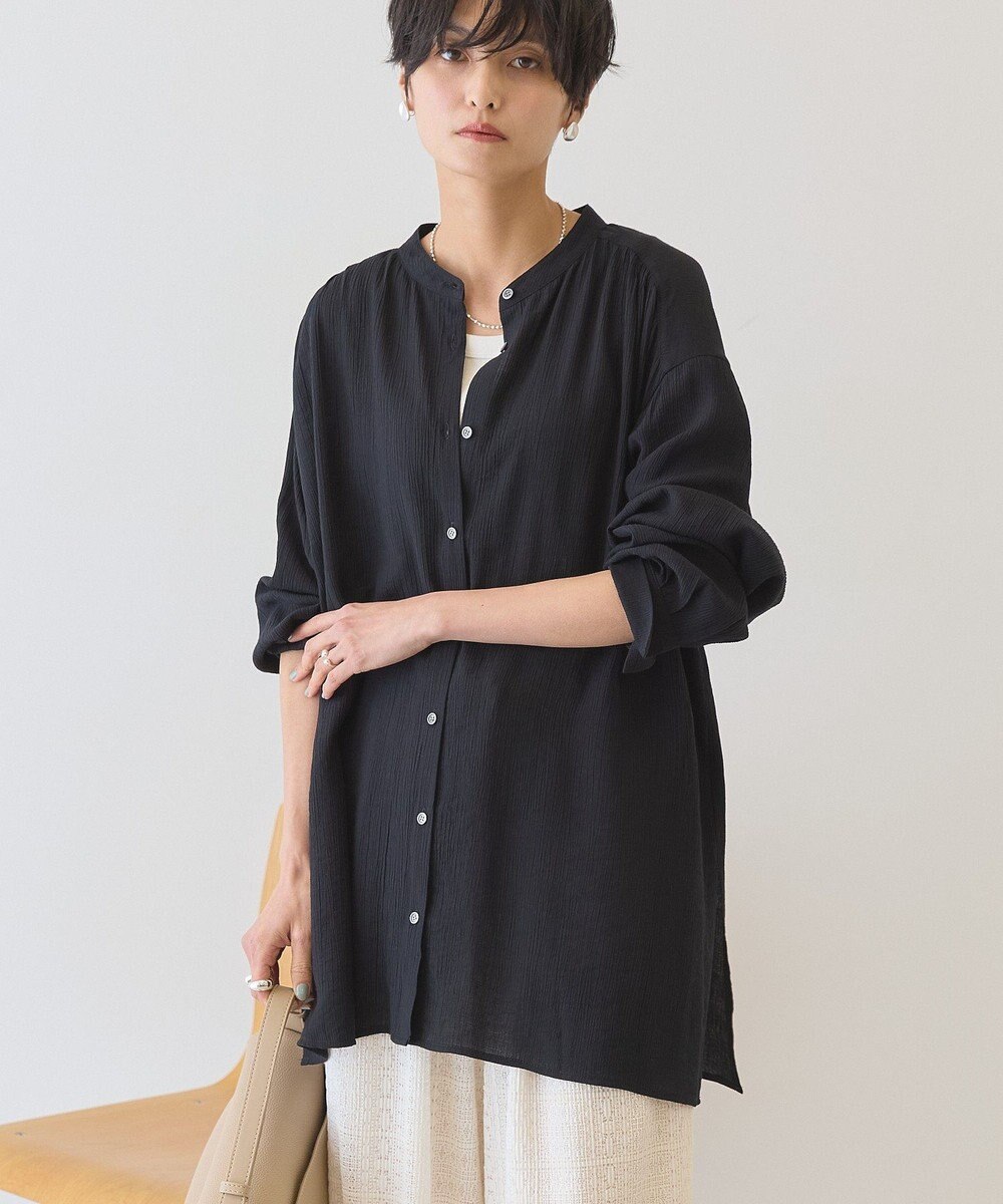 AMERICAN HOLIC 楊柳バンドカラーシャツ 