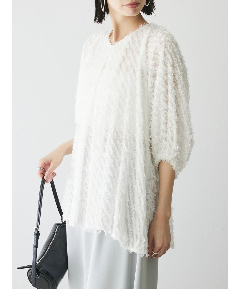 Green Parks AnriettMusee カットジャガードタックブラウス 