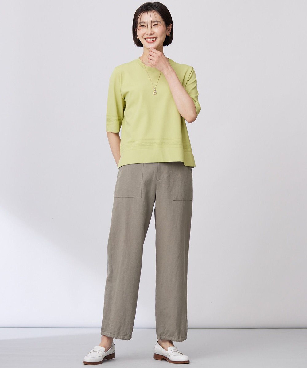 J.PRESS LADIES L 【洗える】RAYON ELITE STRETCH クルーネック ニット 
