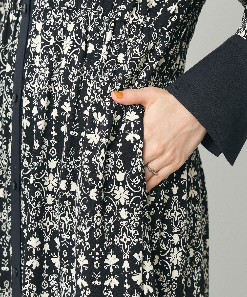 CRAFT STANDARD BOUTIQUE 総柄バイカラーワンピース 