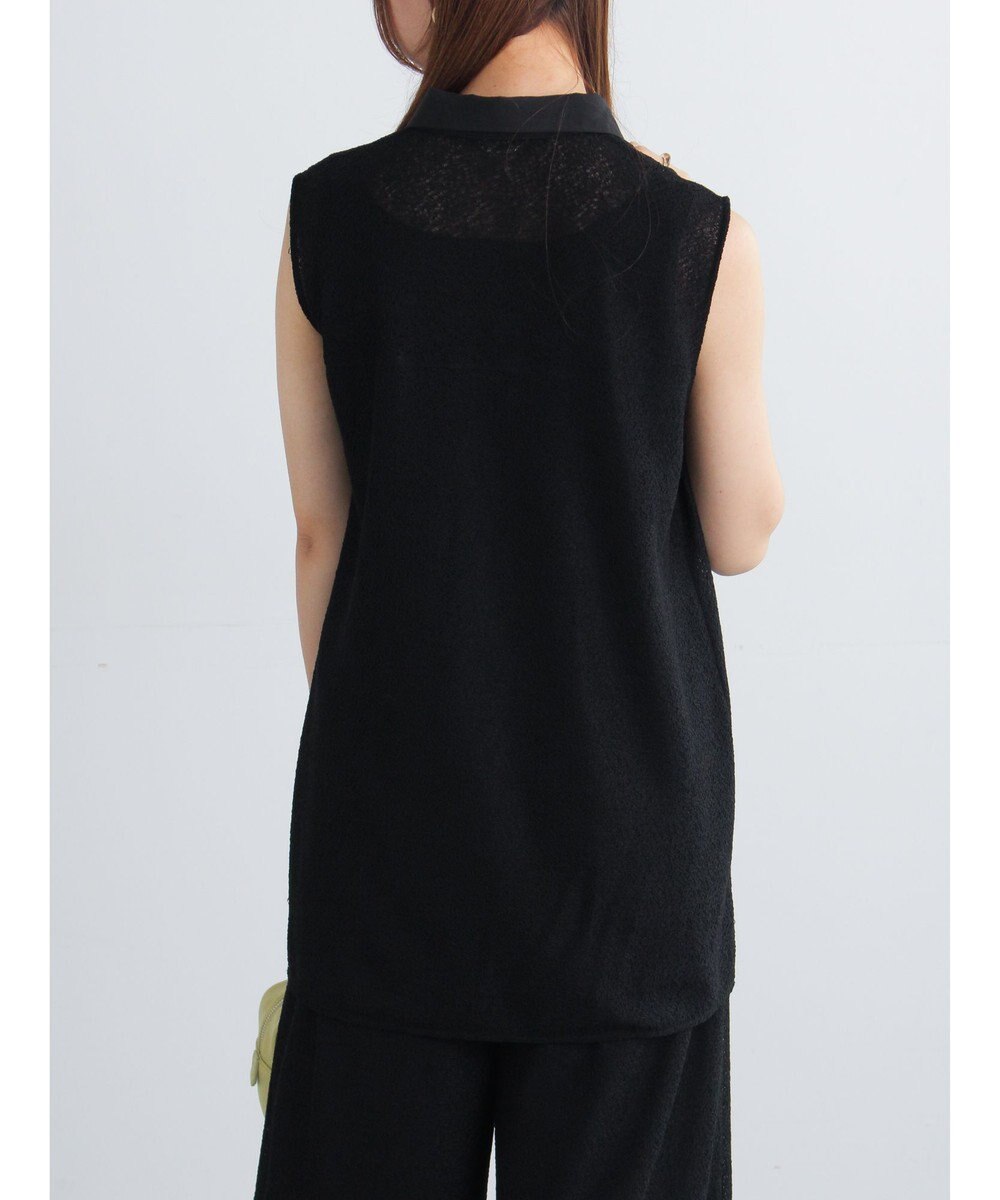 Te chichi クレープメッシュノースリーブシャツ（セットアップ可） 