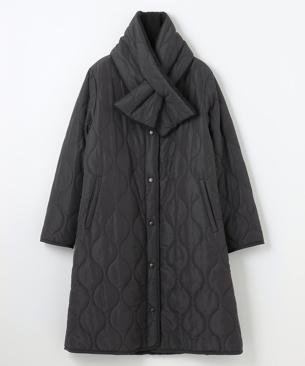 ANY L 【マフラー付き】キルトリバーシブルコート 