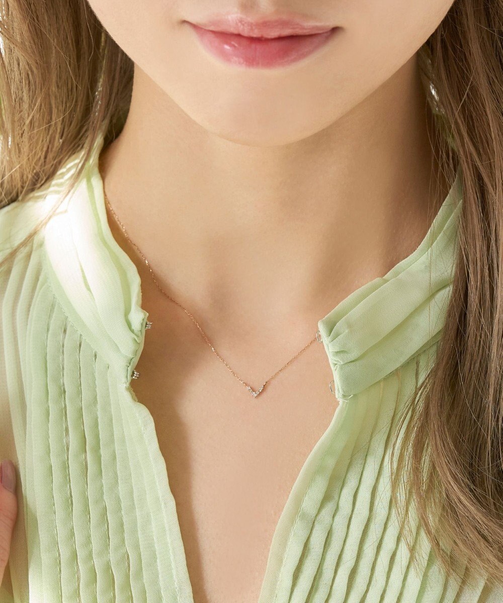 Phoebe 【K10RG】Vラインダイヤモンドネックレス/全長:40cm 