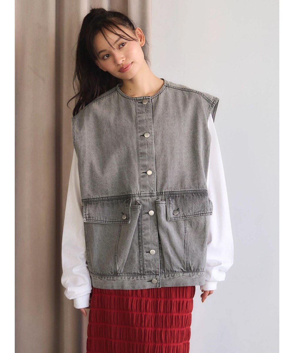 Green Parks ・ＥＬＥＮＣＡＲＥ　ＤＵＥ　ノーカラーデニムベスト 
