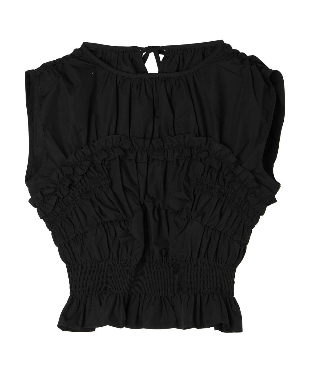 Green Parks シャーリングデザインコルセット風ブラウス 