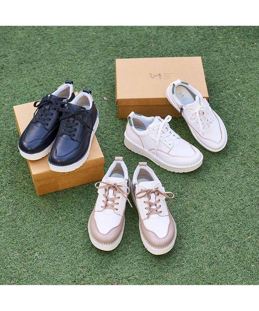 ing <ing>【サスティナブル】厚底レースアップスニーカー 