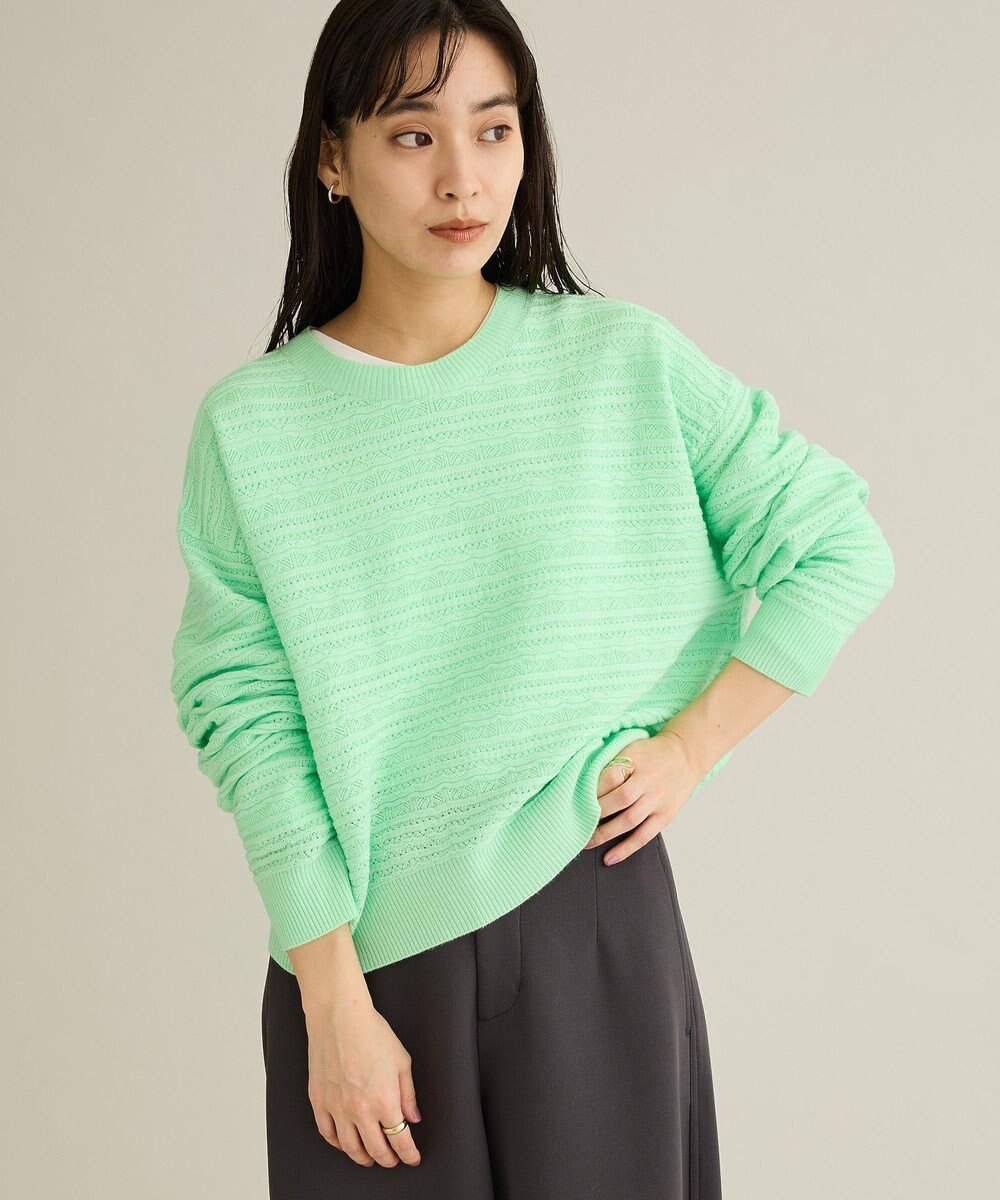 CRAFT STANDARD BOUTIQUE レースボーダーニットプルオーバー 