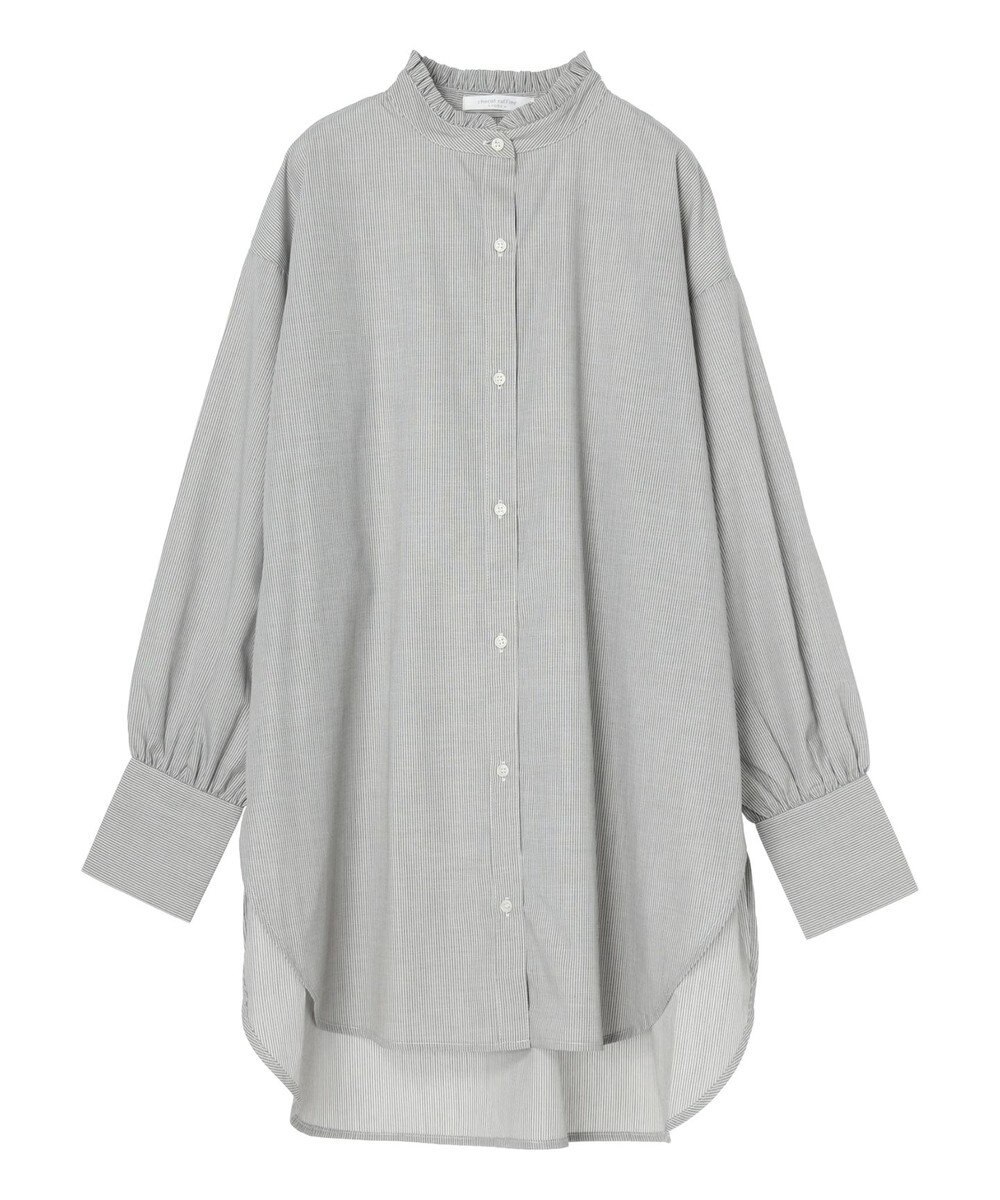 Green Parks イージーケアスタンドフリルシャツチュニック 