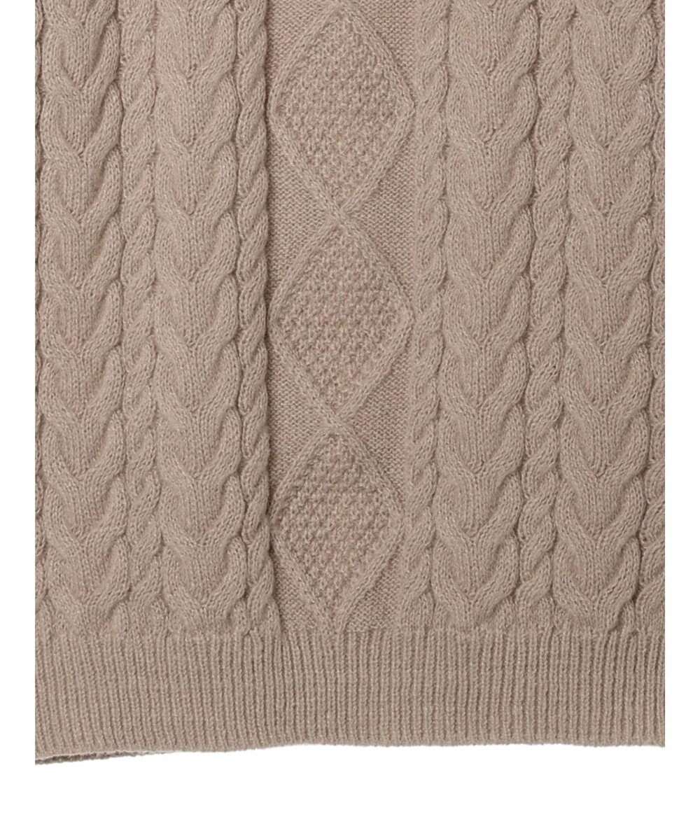 earth music&ecology 袖ファーケーブルミニワンピース 