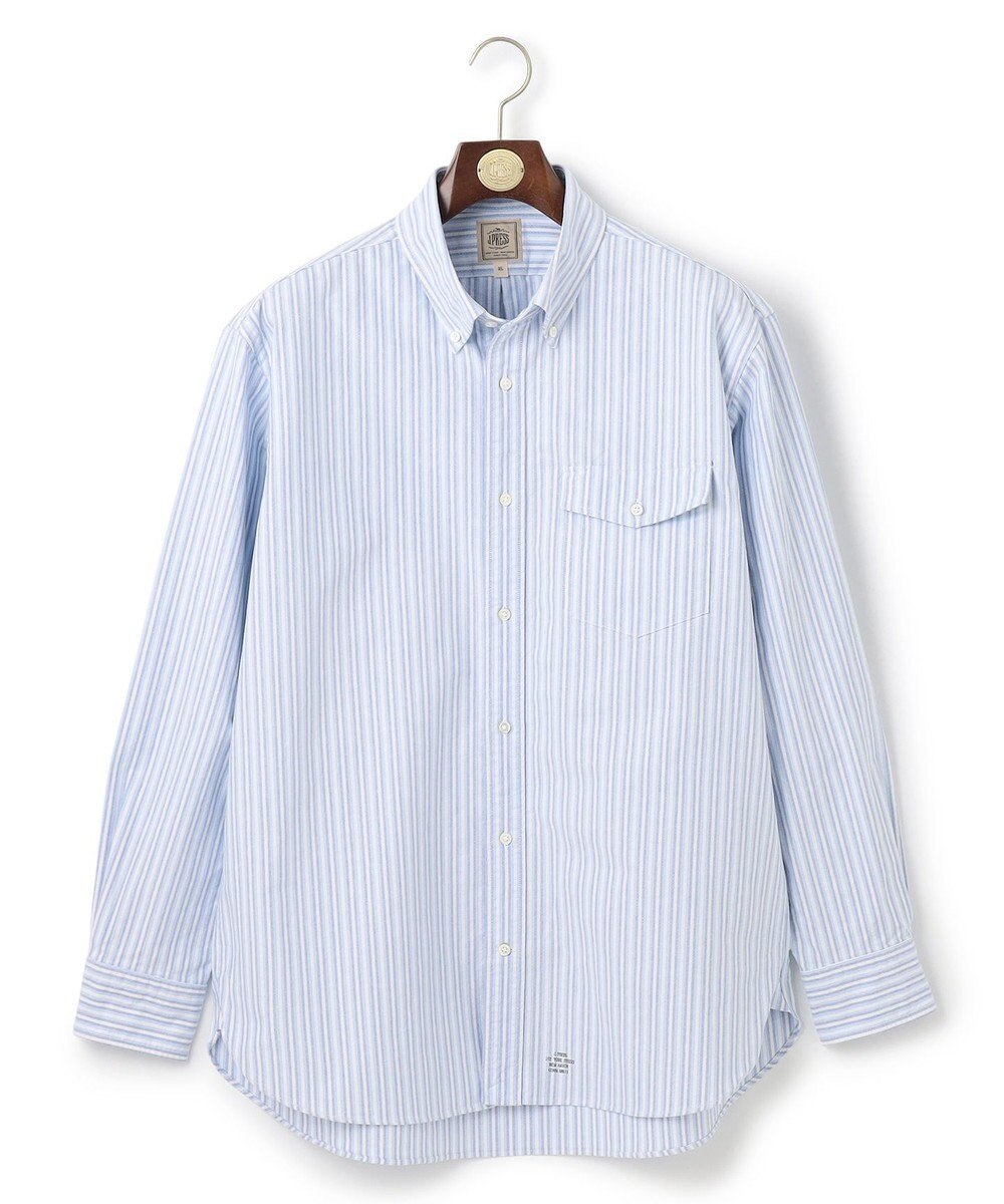 J.PRESS MEN 【KING SIZE】コットンオックス マルチストライプ シャツ / ボタンダウン 
