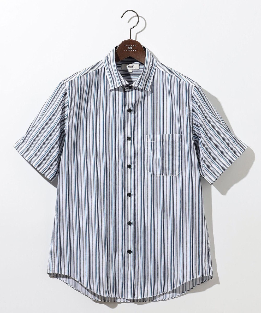 JOSEPH ABBOUD 【キングサイズ・サステイナブル】ソアロンストライプ 半袖 シャツ 