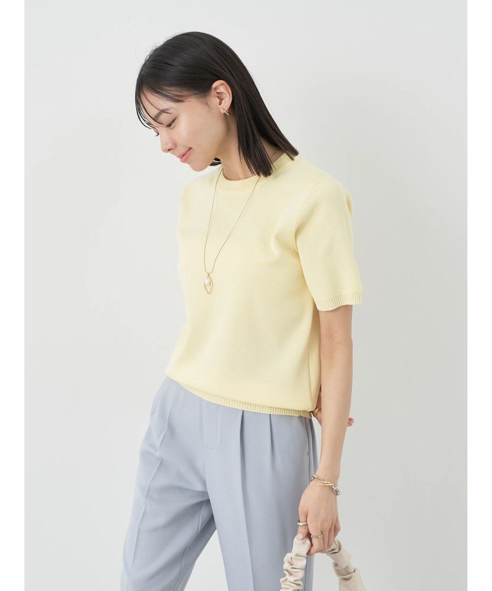 earth music&ecology 総針クルーネックハンソデプルオーバー 