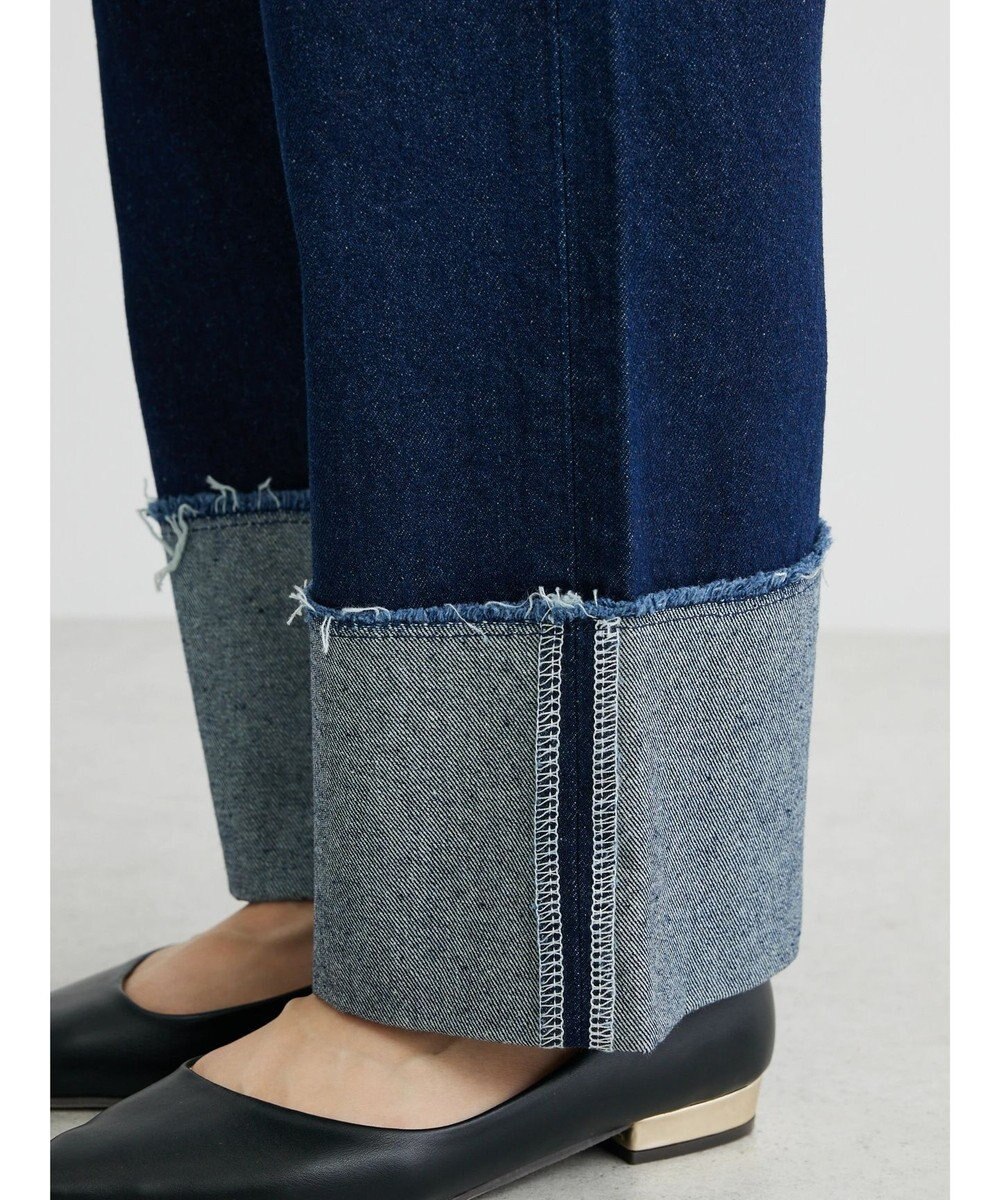 Green Parks ロールアップストレートデニムパンツ 