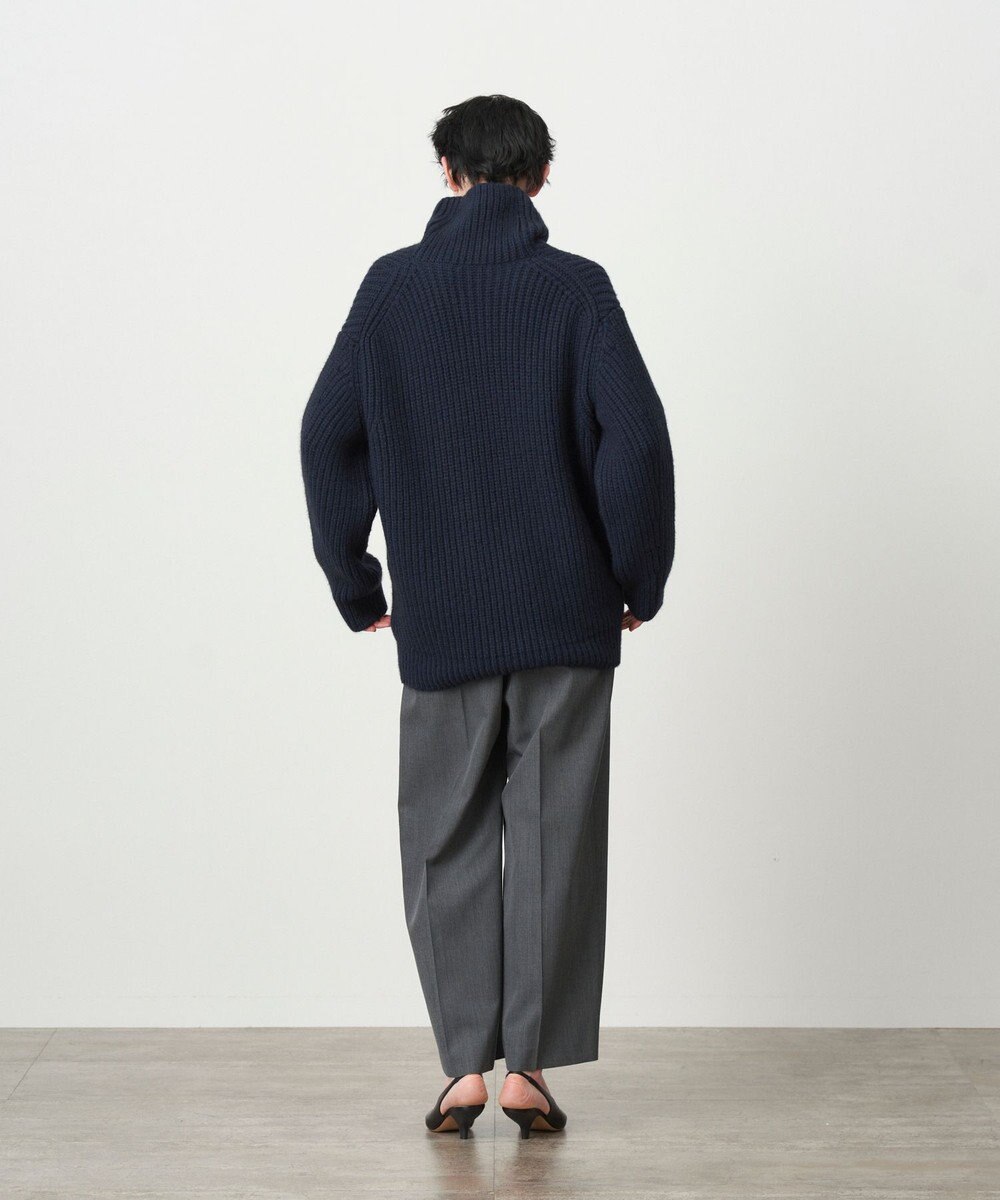 ATON WOOL GABARDINE | ワイドツータックパンツ 