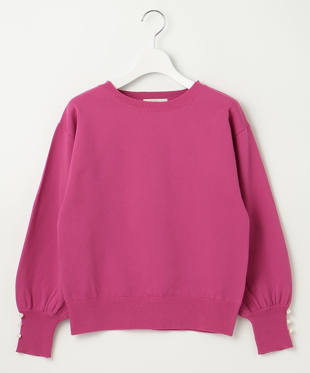 Feroux 【洗える】パールポイントパフスリーブ ニット 