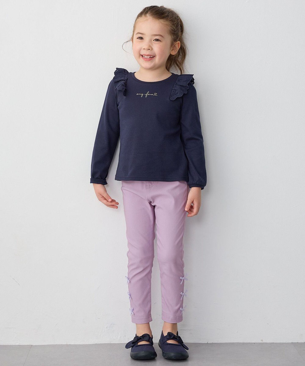 ANY KIDS 肩レース長袖Tシャツ 