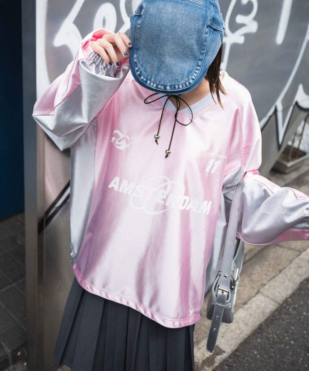 WEGO サテンゲームグラフィックプルオーバー 